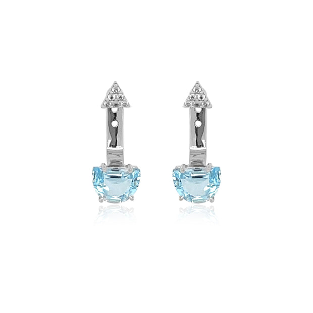 PENDULUM Earrings (1323) - Blue Topaz / SS