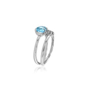 PENDULUM Ring (1323) - Blue Topaz / SS