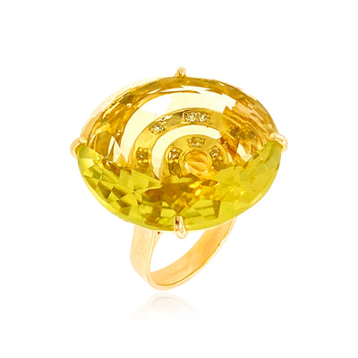 TRANSPARENZA Ring (0839) -Green Gold Quartz / YG