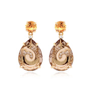 TRANSPARENZA Earrings (0839) - Citrine, Smoky Quartz