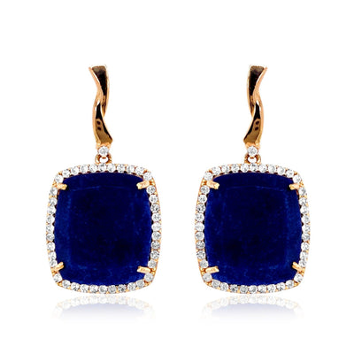 ECLECTIC Earrings (1134) - Navy Blue Quartz / YG