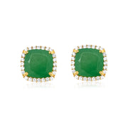 DEUX Earrings (1145) - Green Quartz / YG