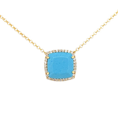 DEUX Necklace (1145) - Turquoise / YG