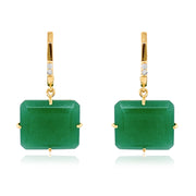 COLUNA Earrings (1156) - Green Quartz / YG
