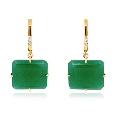 COLUNA Earrings (1156) - Green Quartz / YG