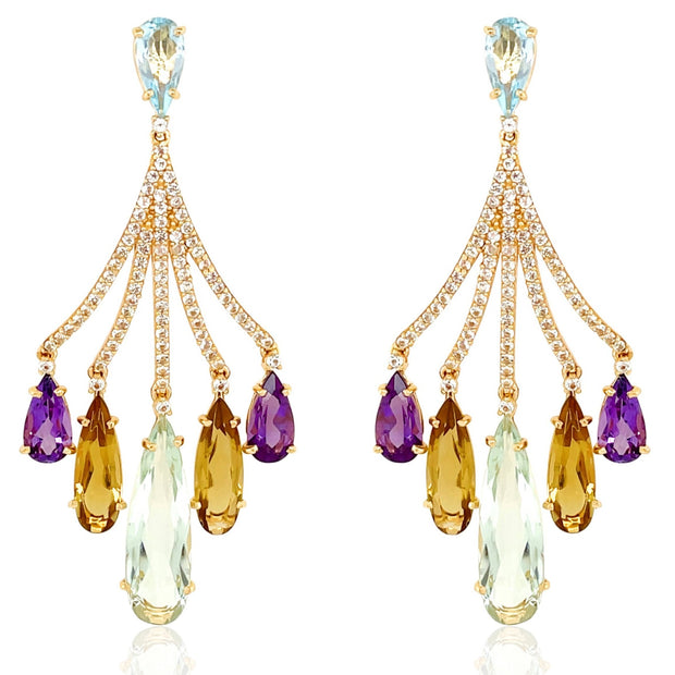 VILLA RICA Earrings (1213) - Mixed Gemstones / YG