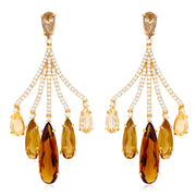 VILLA RICA Earrings (1213) - Champagne CItrine, Light Citrine, Smoky Quartz and Whisky Citrine