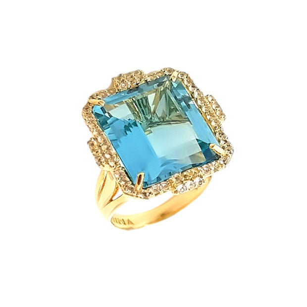ECLECTIC Ring (1247) - Blue Topaz / YG