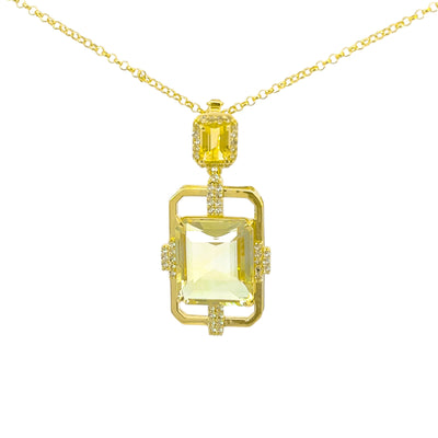 ECLECTIC Necklace (1247) - Green Gold Quartz, Olive Quartz  / YG
