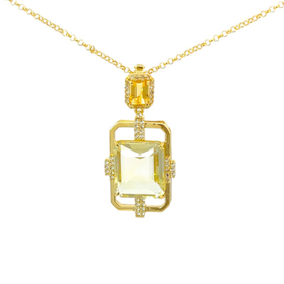 ECLECTIC Necklace (1247) - Citrine, Off-White Citrine / YG