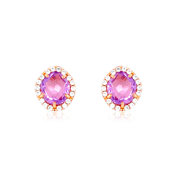 PANORAMA Earrings (1260) - Pink Amethyst / RG