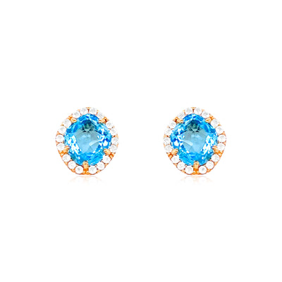 PANORAMA Earrings (1260) - Blue Topaz / YG