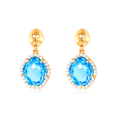 PANORAMA Earrings (1260) - Blue Topaz / YG