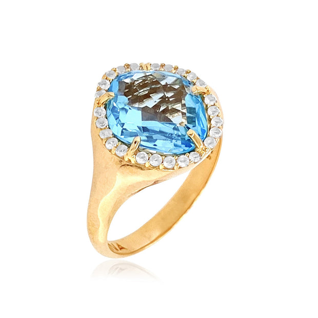 PANORAMA Ring (1260) - Blue Topaz  /  YG