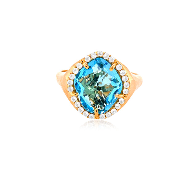 PANORAMA Ring (1260) - Blue Topaz  /  YG