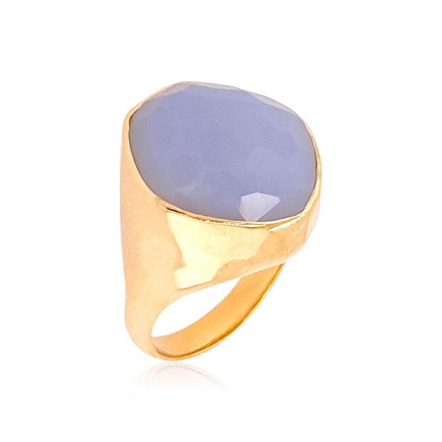 PANORAMA Ring (1260) - Blue Chalcedony / YG
