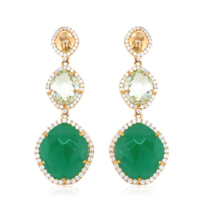 PANORAMA Earrings (1260) - Prasiolite, Green Quartz / YG