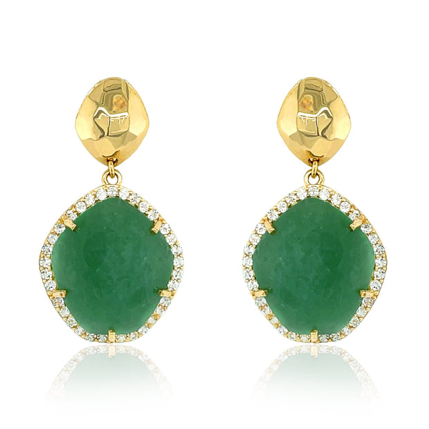 PANORAMA Earrings (1260) - Green Quartz /  YG