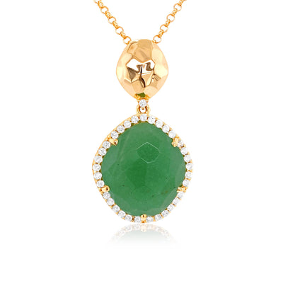 PANORAMA Necklace (1260) - Green Quartz /  YG