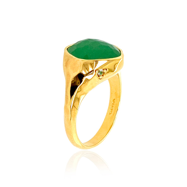 PANORAMA Ring (1260) -  Green Quartz / YG