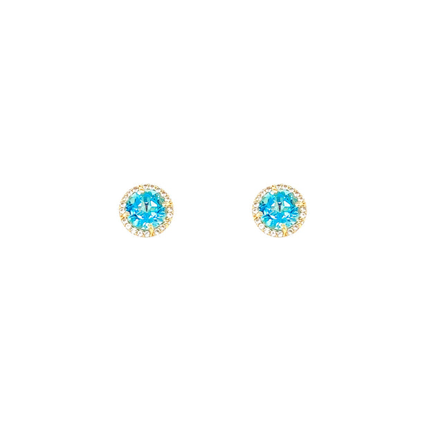 SIGNATURE Earrings (1287) - Blue Topaz / YG