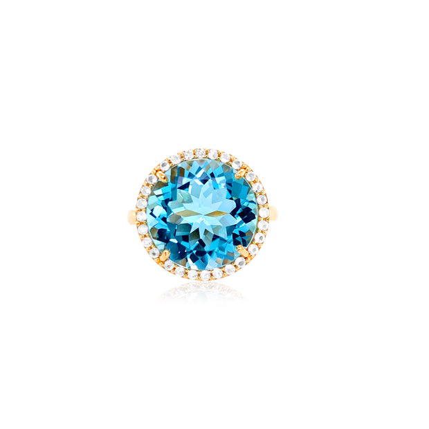SIGNATURE Ring (1287) - Blue Topaz / YG