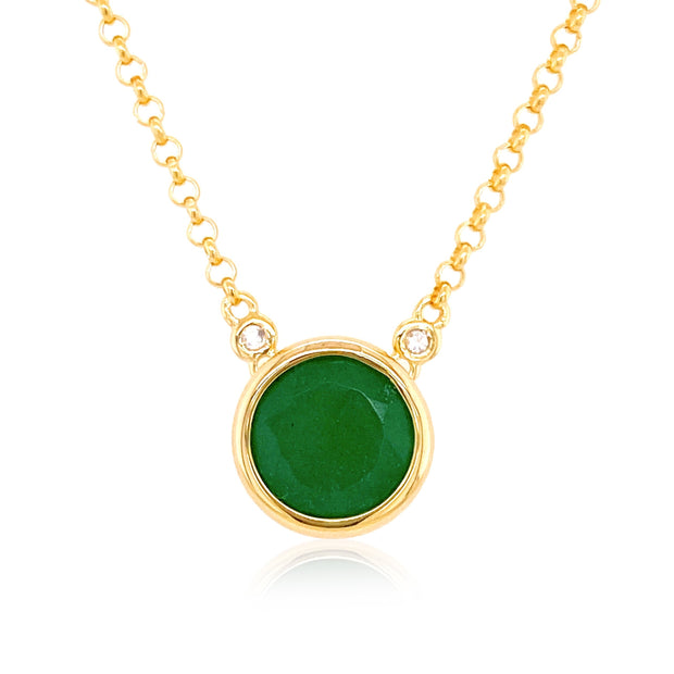 SIGNATURE Necklace (1287) - Green Quartz / YG