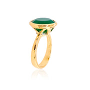 SIGNATURE Ring (1287) - Green Quartz / YG