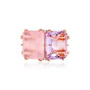 COLUNA Ring (1156) - Pink Amethyst, Rose Quartz / RG